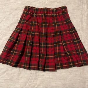 Red Plaid Pleated Sport Kilt with Velcro  Waistband